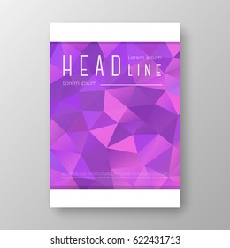 Brochure template layout with abstract polygonal background