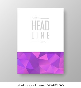 Brochure template layout with abstract polygonal background