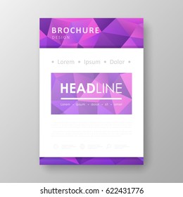 Brochure template layout with abstract polygonal background