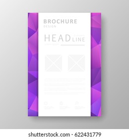 Brochure template layout with abstract polygonal background