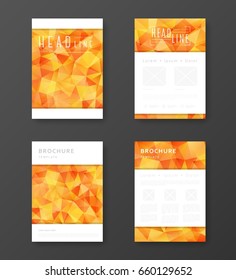 Brochure template layout with abstract polygonal background