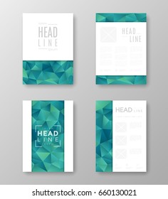 Brochure template layout with abstract polygonal background