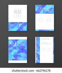 Brochure template layout with abstract polygonal background