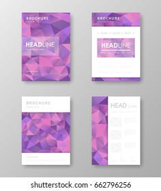 Brochure template layout with abstract polygonal background