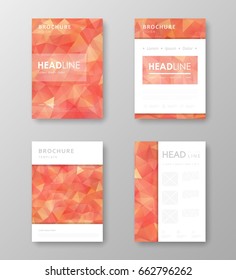 Brochure template layout with abstract polygonal background