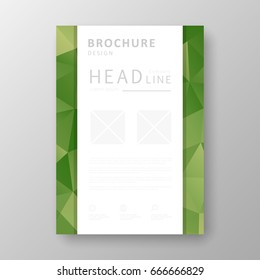 Brochure template layout with abstract polygonal background