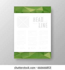 Brochure template layout with abstract polygonal background
