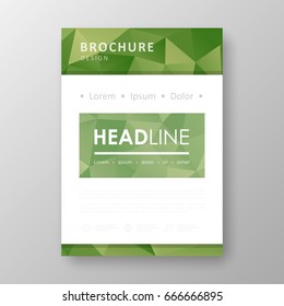 Brochure template layout with abstract polygonal background