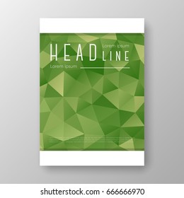 Brochure template layout with abstract polygonal background