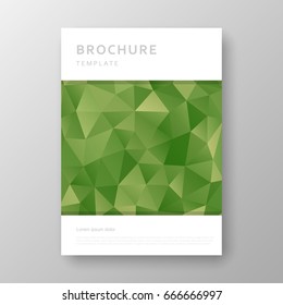 Brochure template layout with abstract polygonal background