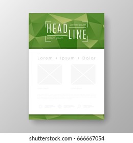 Brochure template layout with abstract polygonal background