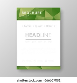 Brochure template layout with abstract polygonal background