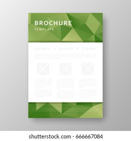 Brochure template layout with abstract polygonal background