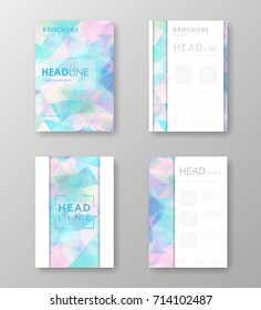 Brochure template layout with abstract polygonal background