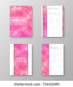 Brochure template layout with abstract polygonal background