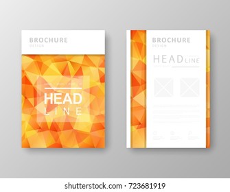 Brochure template layout with abstract polygonal background