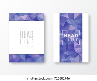 Brochure template layout with abstract polygonal background