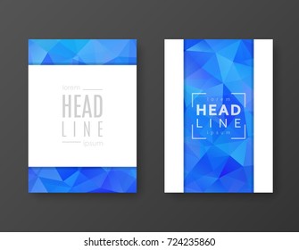 Brochure template layout with abstract polygonal background