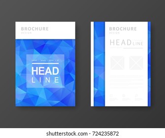 Brochure template layout with abstract polygonal background