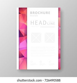 Brochure template layout with abstract polygonal background