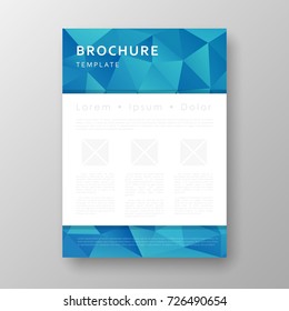 Brochure template layout with abstract polygonal background