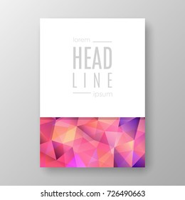 Brochure template layout with abstract polygonal background