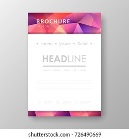 Brochure template layout with abstract polygonal background
