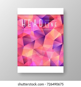 Brochure template layout with abstract polygonal background