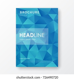 Brochure template layout with abstract polygonal background