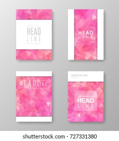 Brochure template layout with abstract polygonal background