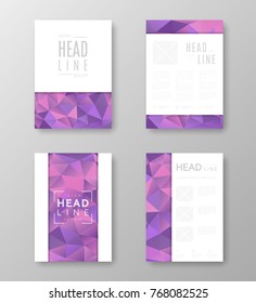 Brochure template layout with abstract polygonal background