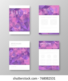 Brochure template layout with abstract polygonal background