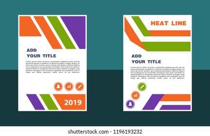 Brochure template layout, book cover page designs, polygonal triangles, explosion for business and sale shopping. Vector set.