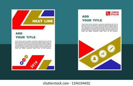 Brochure template layout, book cover page designs, polygonal triangles, explosion for business and sale shopping. Vector set.