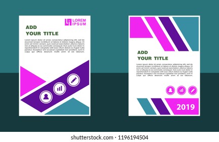 Brochure template layout, book cover page designs, polygonal triangles, explosion for business and sale shopping. Vector set.