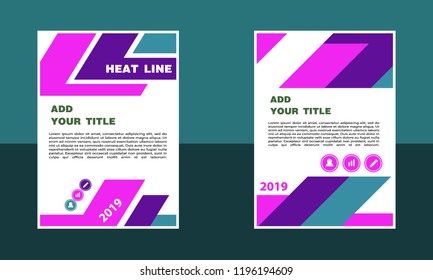 Brochure template layout, book cover page designs, polygonal triangles, explosion for business and sale shopping. Vector set.