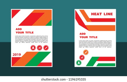 Brochure template layout, book cover page designs, polygonal triangles, explosion for business and sale shopping. Vector set.