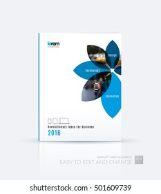 Brochure template layout collection, cover design annual report, magazine, flyer in A4 with flower petals shapes for business, nature idea. Abstract vector design.