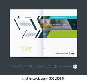 Brochure template layout collection, cover design annual report, magazine, flyer in A4  with green banners and diagonals for business, building, consulting. Abstract vector design.