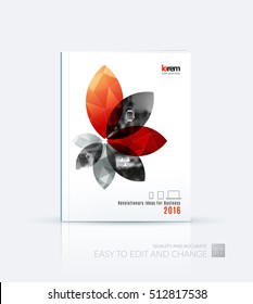 Brochure template layout collection, cover design annual report, magazine, flyer in A4 with flower petals shapes for business, nature idea. Abstract vector design.