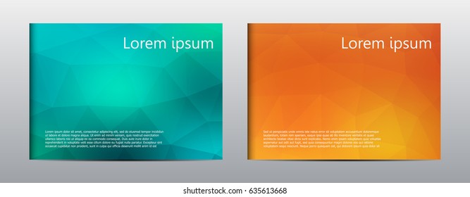 Brochure template layout, cover, annual report, magazine in A4 size with triangular shape. Geometric abstract background. Vector illustration