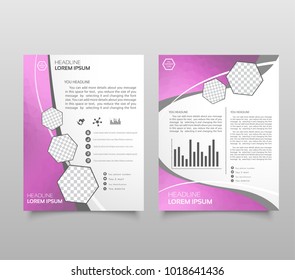 Brochure template layout, cover design annual report, magazine, flyer in A4 with blue polygonal triangles, 3d mesh polygons, rounds, lines, explosion for business and sale shopping. Vector