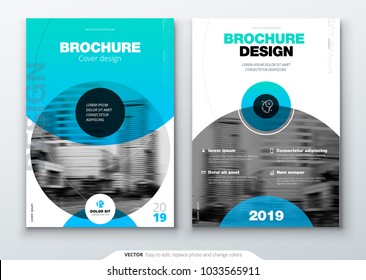 Brochure Template Layout, Cover Design Annual Report, Magazine, Flyer Or Booklet In A4 With Color Circle Shapes In Swiss Or Magna Style. Vector Illustration.