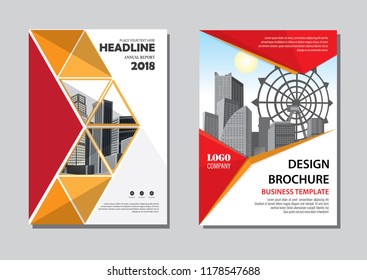 Brochure template layout, cover design annual report, magazine, flyer or booklet in A4 with blue geometric shapes on polygonal background