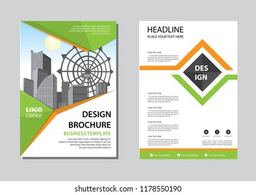 Brochure template layout, cover design annual report, magazine, flyer or booklet in A4 with blue geometric shapes on polygonal background