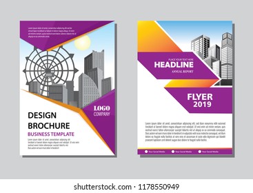 Brochure template layout, cover design annual report, magazine, flyer or booklet in A4 with blue geometric shapes on polygonal background