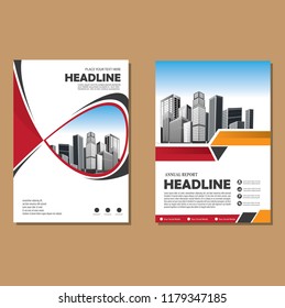 Brochure template layout, cover design annual report, magazine, flyer or booklet in A4 with blue geometric shapes on polygonal background
