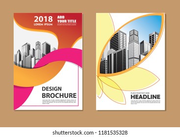 Brochure template layout, cover design annual report, magazine, flyer or booklet in A4 with blue geometric shapes on polygonal background