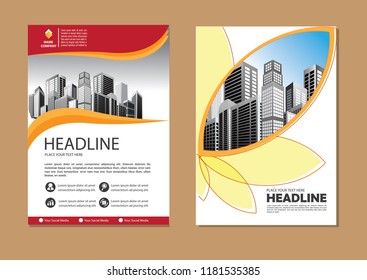 Brochure template layout, cover design annual report, magazine, flyer or booklet in A4 with blue geometric shapes on polygonal background