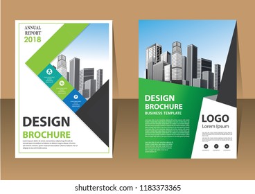 Brochure template layout, cover design annual report, magazine, flyer or booklet in A4 with blue geometric shapes on polygonal background